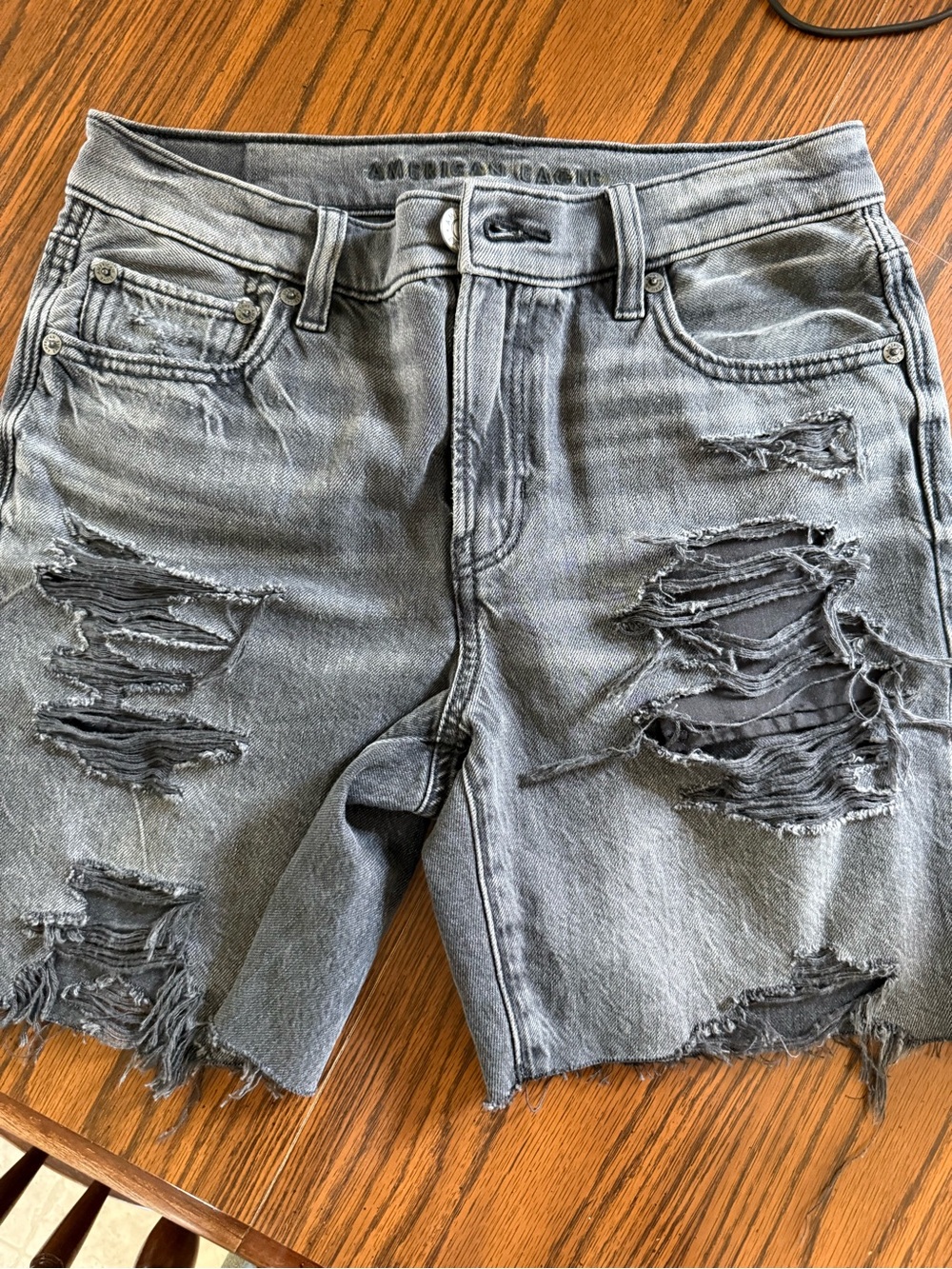 American Eagle Outfitters Distressed Grey Jean Shorts